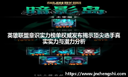 英雄联盟意识实力榜单权威发布揭示顶尖选手真实实力与潜力分析