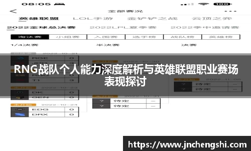 RNG战队个人能力深度解析与英雄联盟职业赛场表现探讨